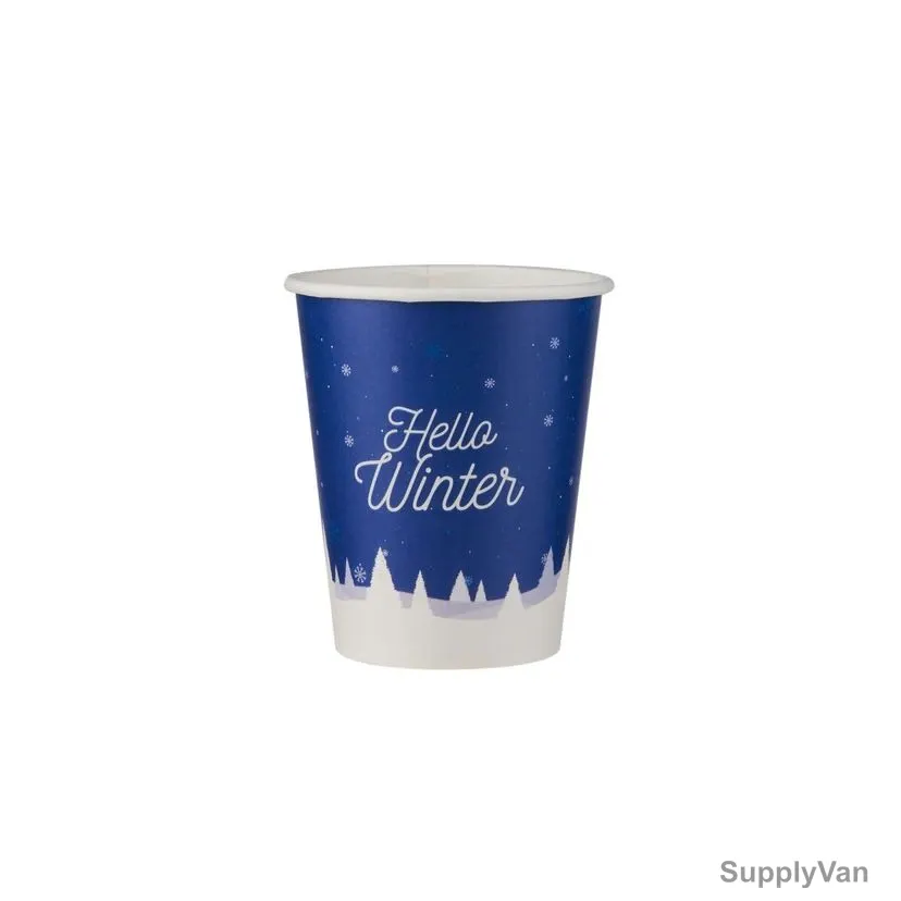 Hotpack Winter Single Wall Paper Cup, 8 Oz Capacity, 25 Pcs/Pack