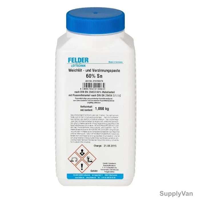 Felder Soft Solder and Tinning Paste, 21616070, 1 Kg