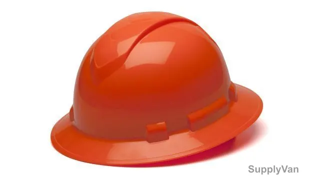 Pyramex Safety Helmet, HP54141 , Full Brim, Orange