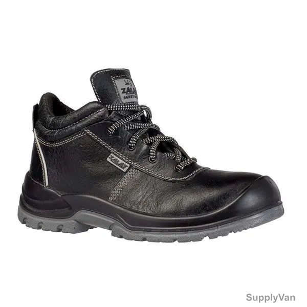 Zalat Steel Toe Safety Shoes, ZAK, Size38, Black, High Ankle