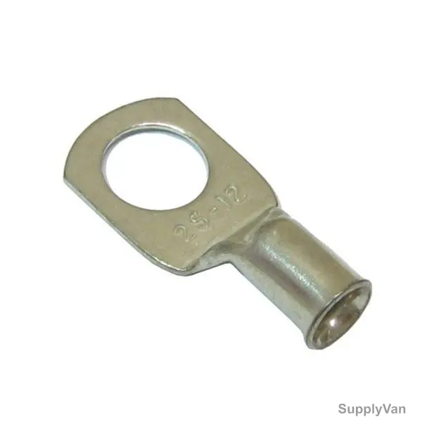 Cable Lug, Copper, 25 SQ.MM x 12MM Stud Size, Tin Plated, 100 Pcs/Pack