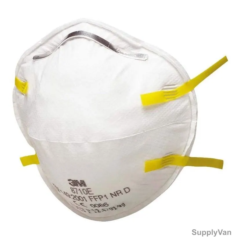 3M Disposable Respirator, 8710, Polypropylene, Regular, White, 20 Pcs/Pack — image 1