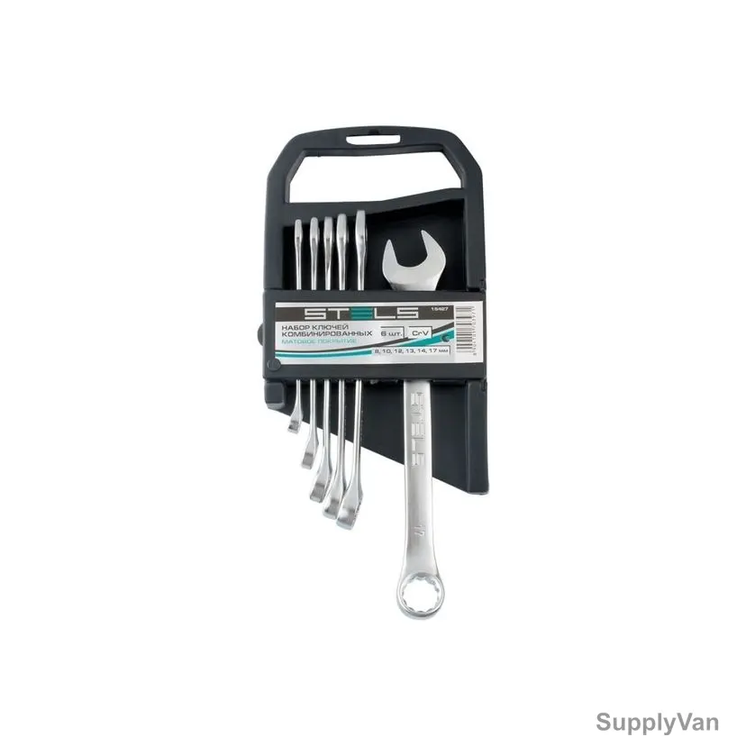 Stels Combination Wrench Set, 15427, CrV Steel, 8-17MM, 6 Pcs/Set