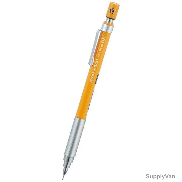 Pentel Mechanical Pencil, PE-PG605-F, Graph 600, 0.5MM, Orange, 12 Pcs/Pack