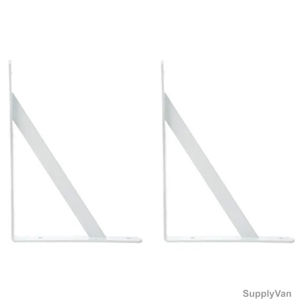 Dorfit Shelf Bracket, 2001, 11 x 16 Inch, Metal, White, PK2