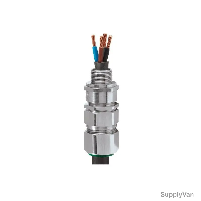 CMP Steel Wire Armoured Cable Gland, 20E1FW1RA5, Nickel Plated Brass, M20