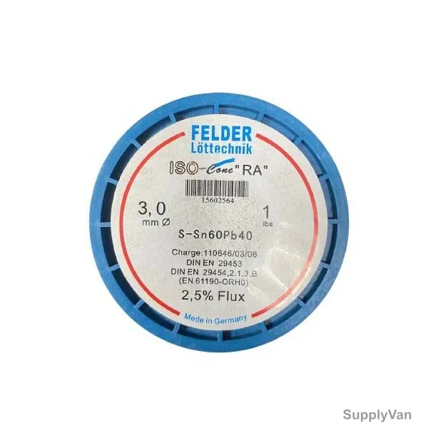 Felder Soft Soldering Wire, 18403027, Iso-Core RA, 3MM Dia, 454GM