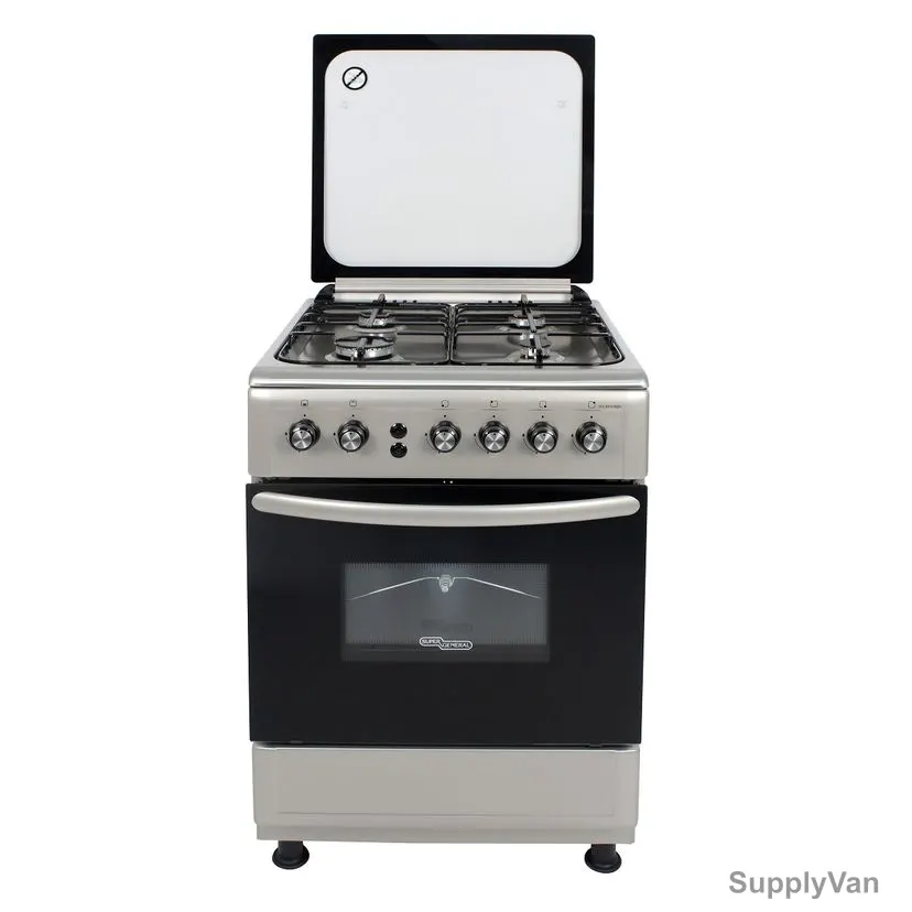 Super General Gas Cooker, SGC6470MSFS, 4 Burner, Stainless Steel, 60 x 60CM