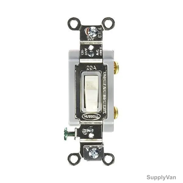 Hubbell 2 Way Toggle Switch, HUBHBL1221OW, 20A, 120-277VAC