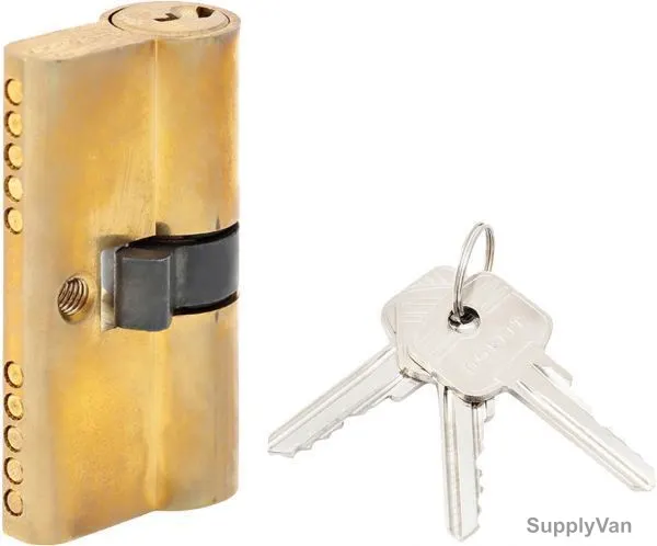 Dorfit Cylindrical Lock, w/ 3 Key, 45MM, Polished Brass