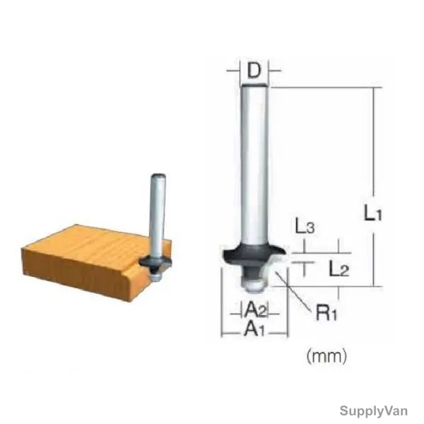 Makita Ball Bearing Round Corner Router Bit, 793151-3, 15x7MM