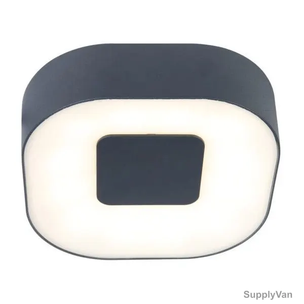 Lutec Ublo Ceiling Light, 350L, 16W, 3000K, Square, Dark Grey