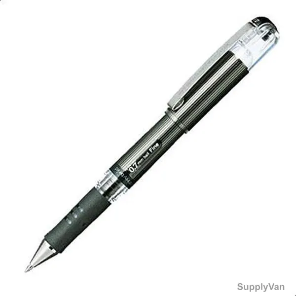 Pentel Hybrid Grip DX Gel Roller Pen, PE-K227-A, 0.7MM Tip, Black, 12 Pcs/Pack