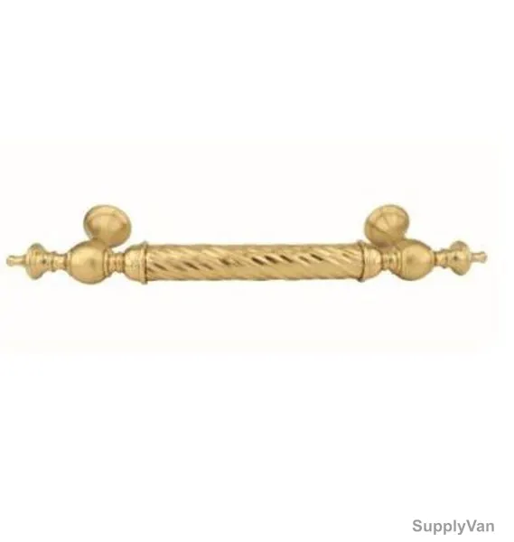 Doganlar Door Handle, Gulle-Burgulu, Brass, Gold Plated