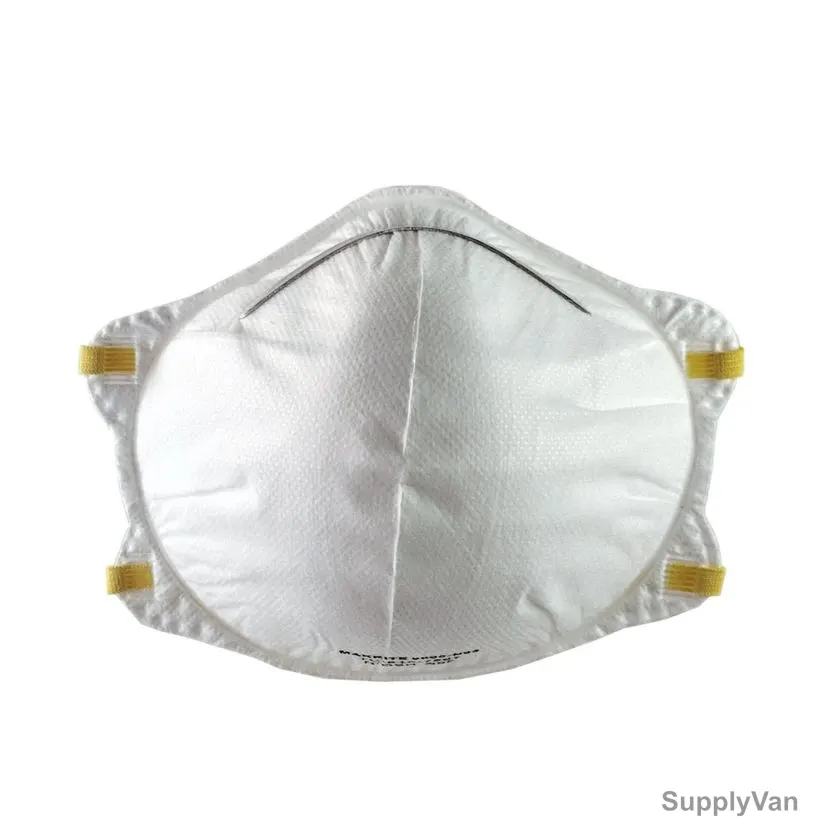 Makrite Disposable Respirator Mask, 9600-N95, Comfort Series, Polypropylene, White, 12 Pcs/Pack