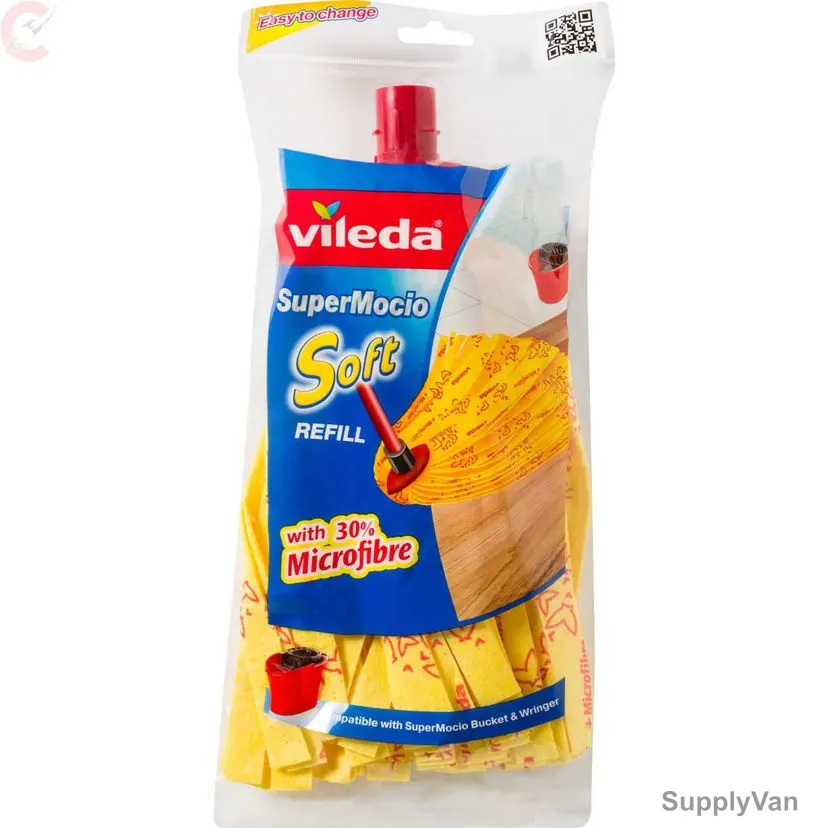 Vileda Soft Supermocio Mop Refill, Yellow/Red