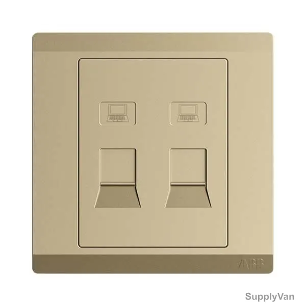 Abb Data Socket Outlet, BL317-PG, lnora, 2 Gang, RJ45, Cat 6a, Royal Gold