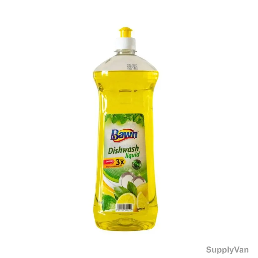 Bawn Dishwash Liquid, Lemon Fragrance, 1 Ltr, 12 Pcs/Carton — image 1