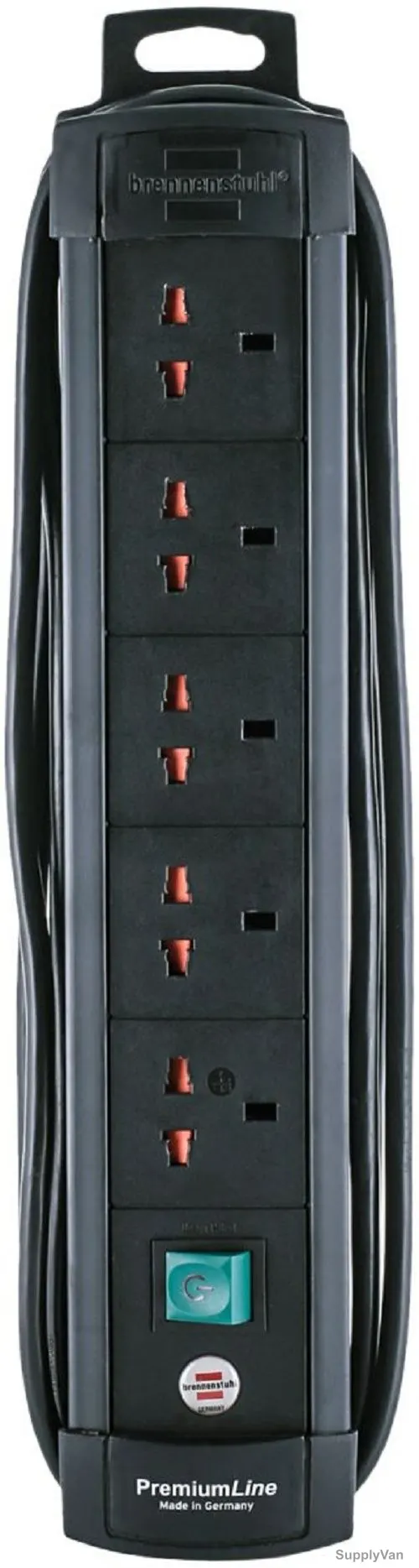 Brennenstuhl Extension Socket, 1156007135, 13A, 5 Way, 3 Mtrs, Black — image 1