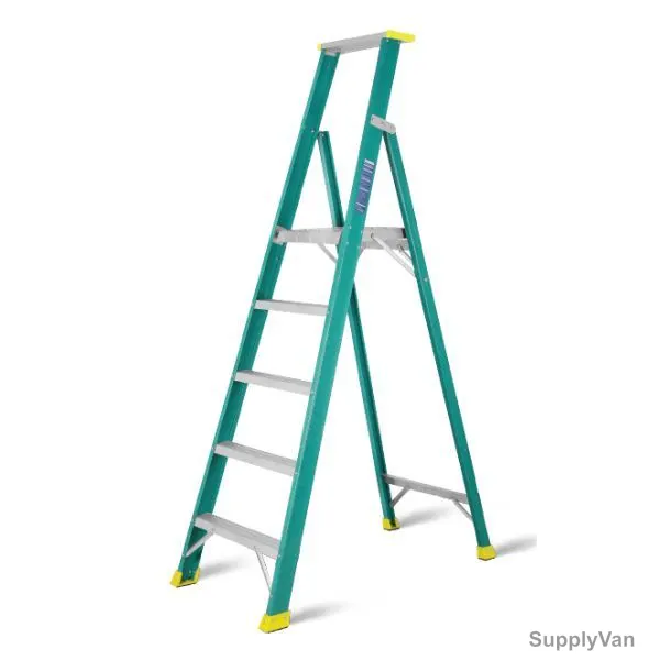 Topman Platform Ladder, FRPPFL3, Fiber Glass, 2+1 Steps, 130 Kg Loading Capacity — image 1