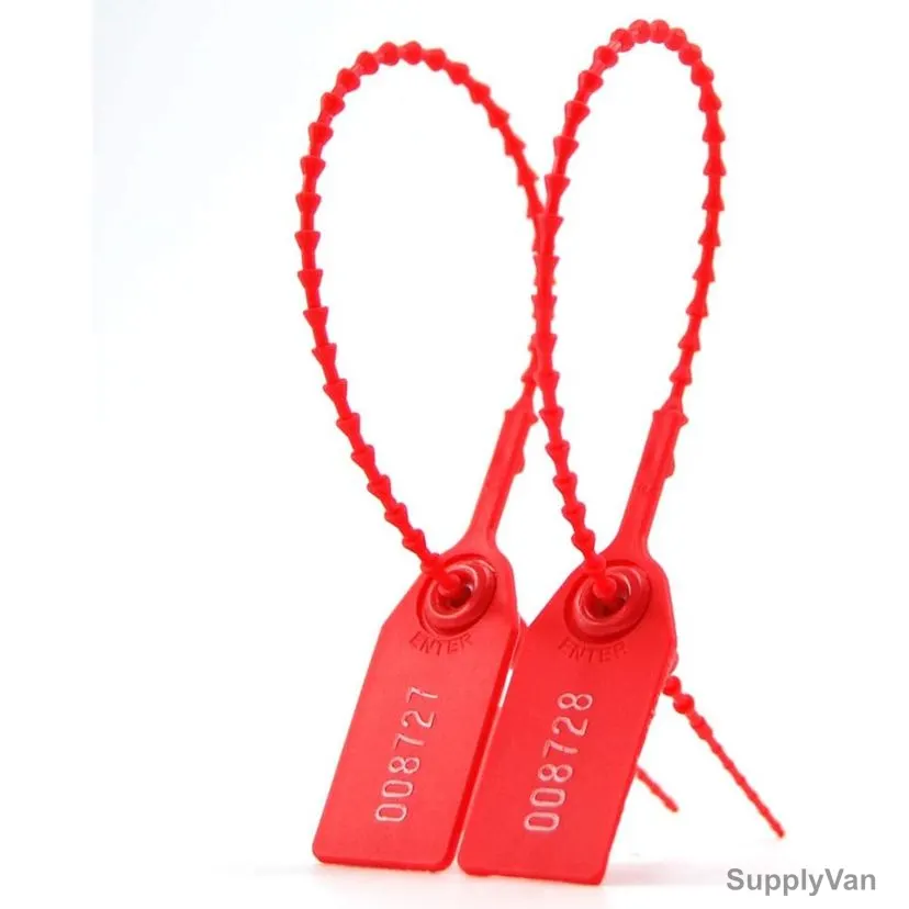 Security Tag, Polypropylene, 250MM, Red, 100 Pcs/Pack