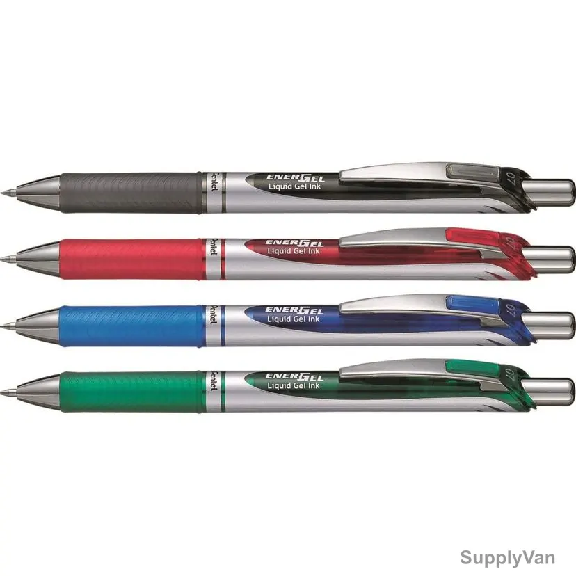 Pentel Energel Retractable Gel Roller Pen Set, PE-BL77-04, 0.7MM Tip, Assorted Colors, 4 Pcs/Set