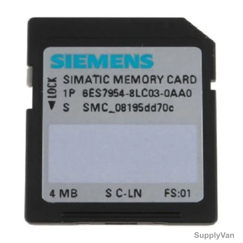 Siemens Flash-EPROM Memory Card For S7-1x 00 CPU, Simatic S7, 4 MB Memory Capacity