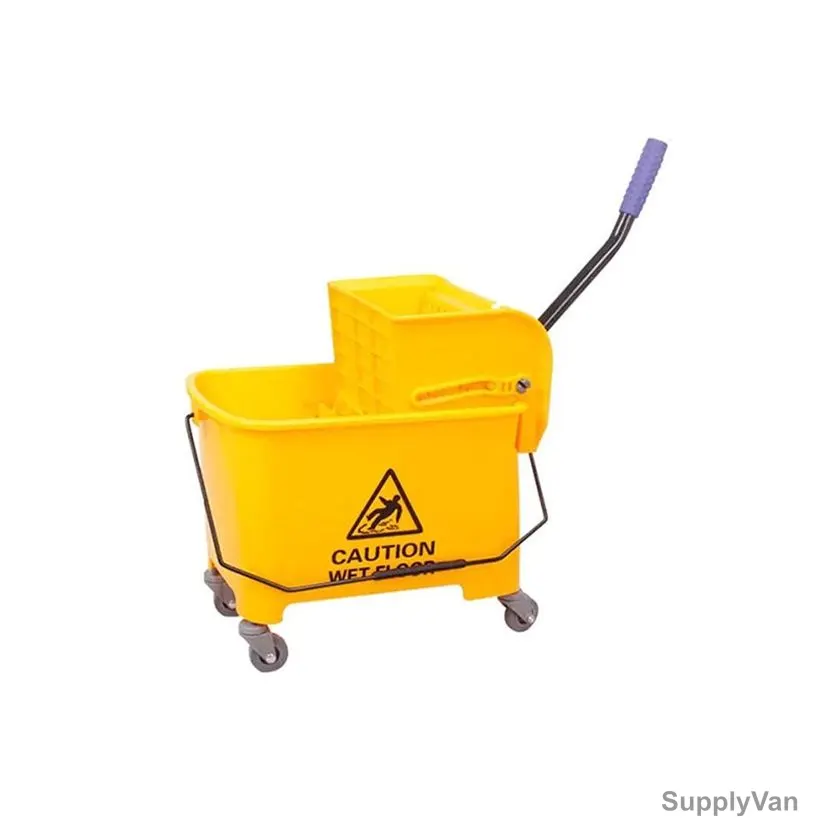 Mop Bucket With Wringer, BT01Y-6, Plastic, 20 Ltrs, Yellow