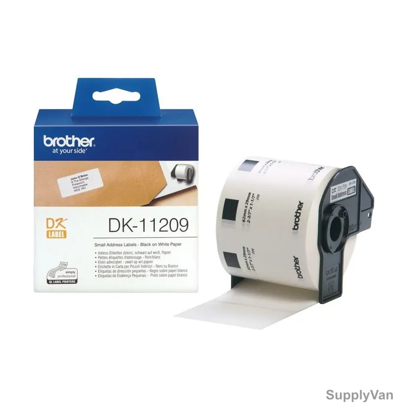 Brother Label Roll, DK11209, 29 x 62MM, Black On White — image 1