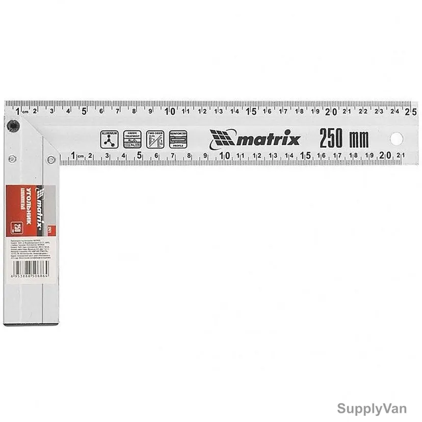Sparta Square Ruler, 324719, Aluminium, 250MM