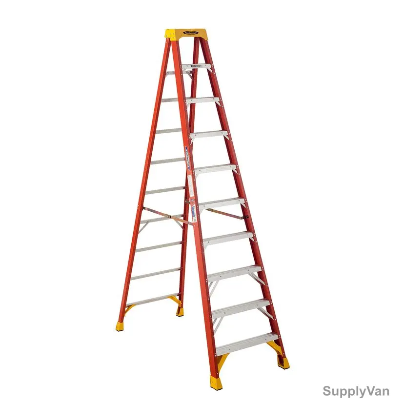 Werner Single Sided Step Ladder, 6210, Fiberglass, 10 Feet Height, 136 Kg Weight Capacity