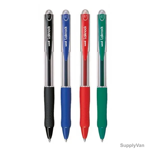 Uni-Ball Ball Point Pen, SN100F-04C, Laknock, 0.7MM Tip, Assorted Colors, 4 Pcs/Set