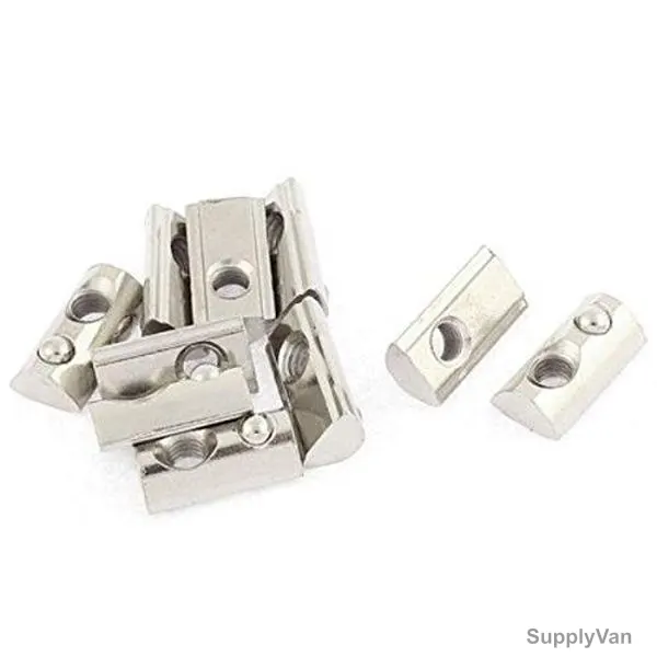 Extrusion T-Nut Half Round Nut, 20 Series, Stainless Steel, M4, PK10