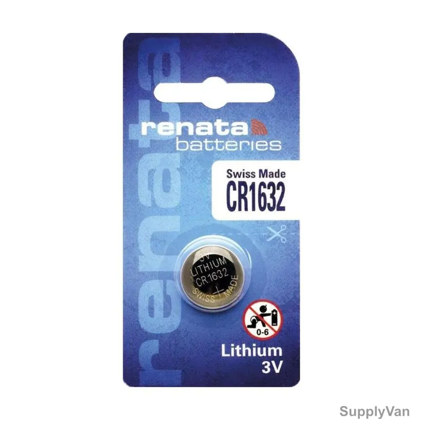 Renata Coin Battery, CR1632, Lithium, 3V