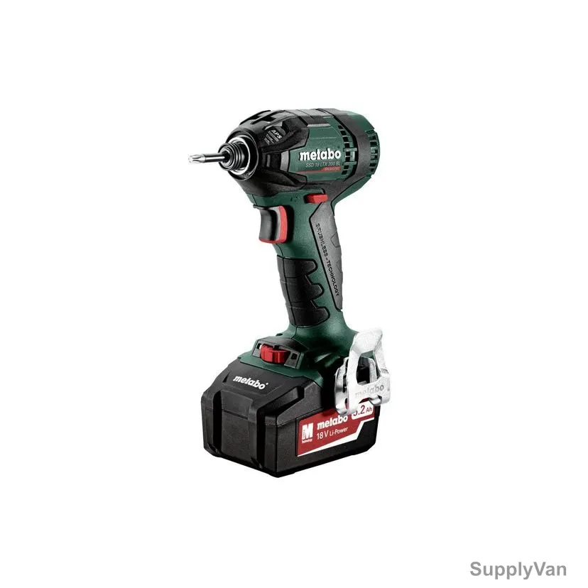 Metabo Cordless Impact Screwdriver, SSD-18-LTX-200-BL, 602396650, 18V, 2 x 5.2Ah Battery