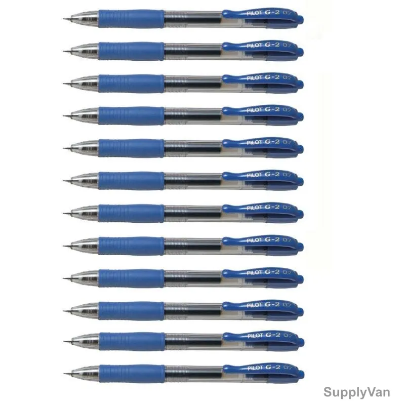 Pilot Retractable Gel Pen, BL-G2-7-L, 0.7MM, Blue, PK12