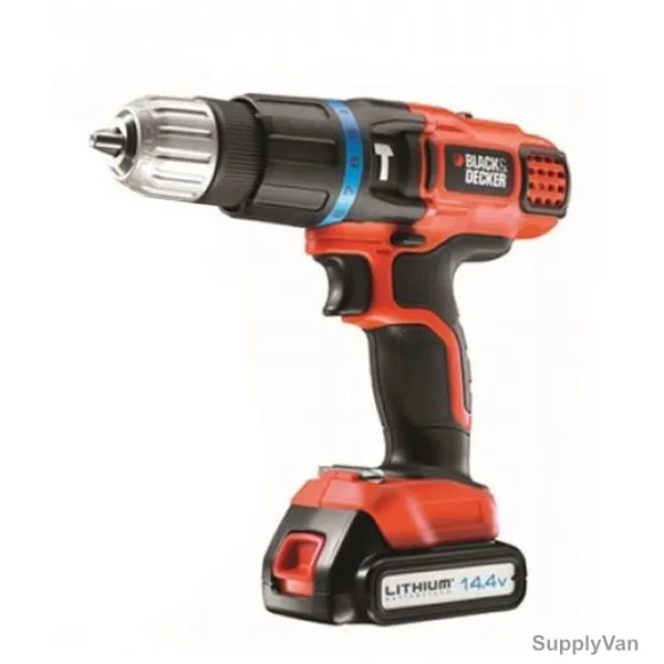 Black And Decker 2-Gear Cordless Hammer Drill, EGBL148KB-B5, 14.4V