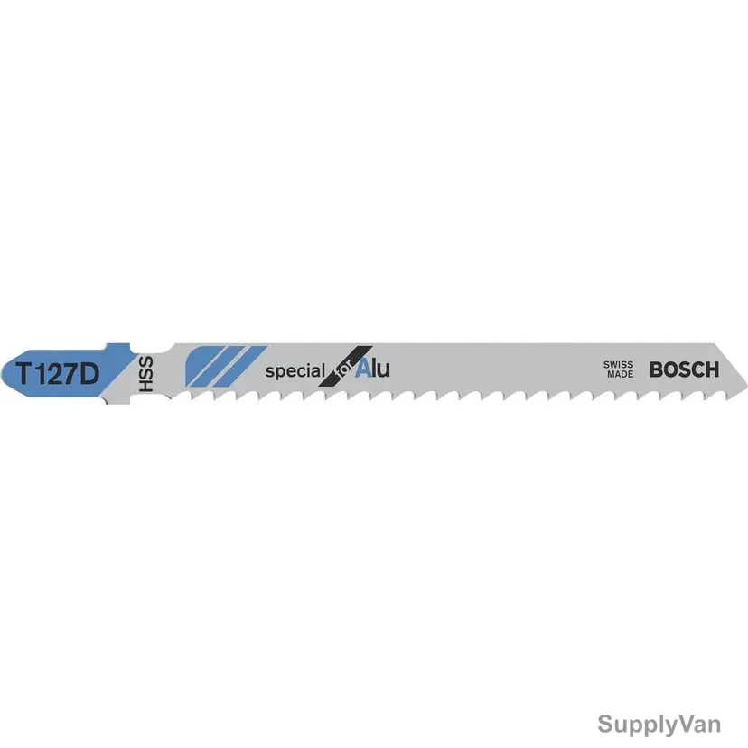 Bosch T 127 D Aluminium Jigsaw Blade, 2608631017, HSS, 100MM Length, 5 Pcs/Pack
