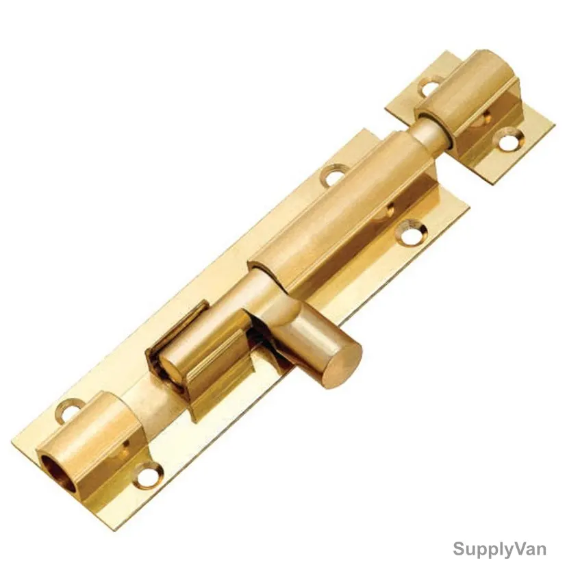 Door Tower Bolt, Brass, 4 Inch