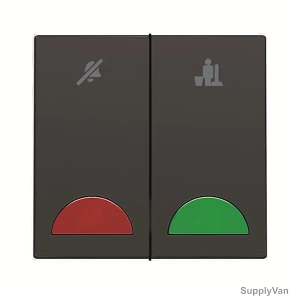 ABB DND/MUR Room Unit With LED, AM40444-SB, Millenium, 1P, 2 Gang, 10A, Silk Black