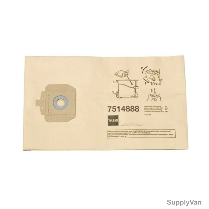 Taski Disposable Vacuum Cleaner Paper Dust Bag For Vento 15, 7514888, 15 Ltrs Capacity, 10 Pcs/Pack — image 1