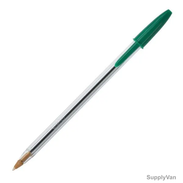 Bic Cristal Original Ballpoint Pen, 1.0MM, Green, 50 Pcs/Pack