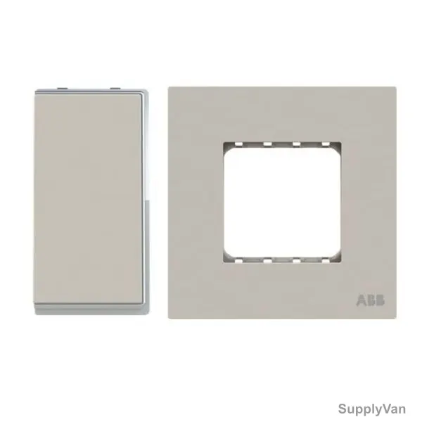 ABB Electrical Switch With Double Rocker Frame, AMD11422-DU+AMD5144-DU, Millenium, 2 Gang, 1 Way, 20A, Dune Sand