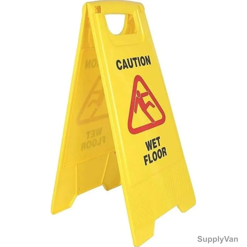 Swish Safety Caution 2-Sided Foldable Wet Floor Warning Sign, Yellow — image 1