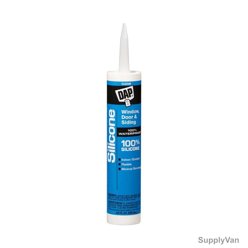 Dap Window, Door & Siding Silicone Sealant, 08641, Clear, 9.8 Oz, 12 Pcs/Pack