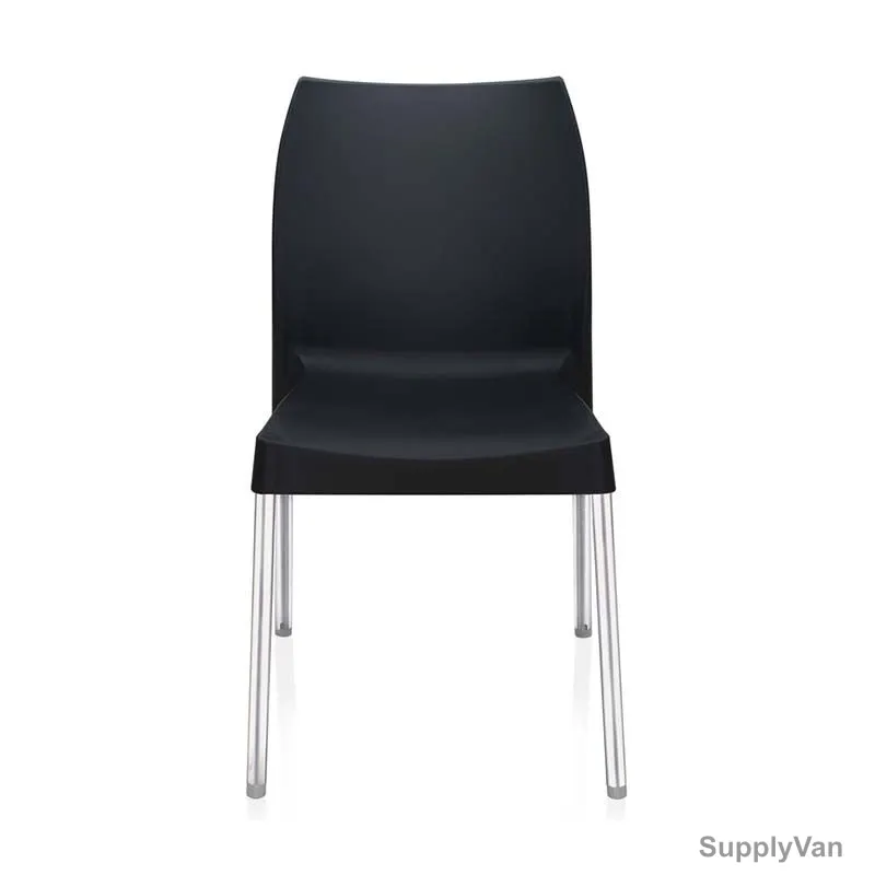 Nilkamal Novella 07 Armless Chair, Plastic/Stainless Steel, 110 Kg Weight Capacity, Iron Black — image 1