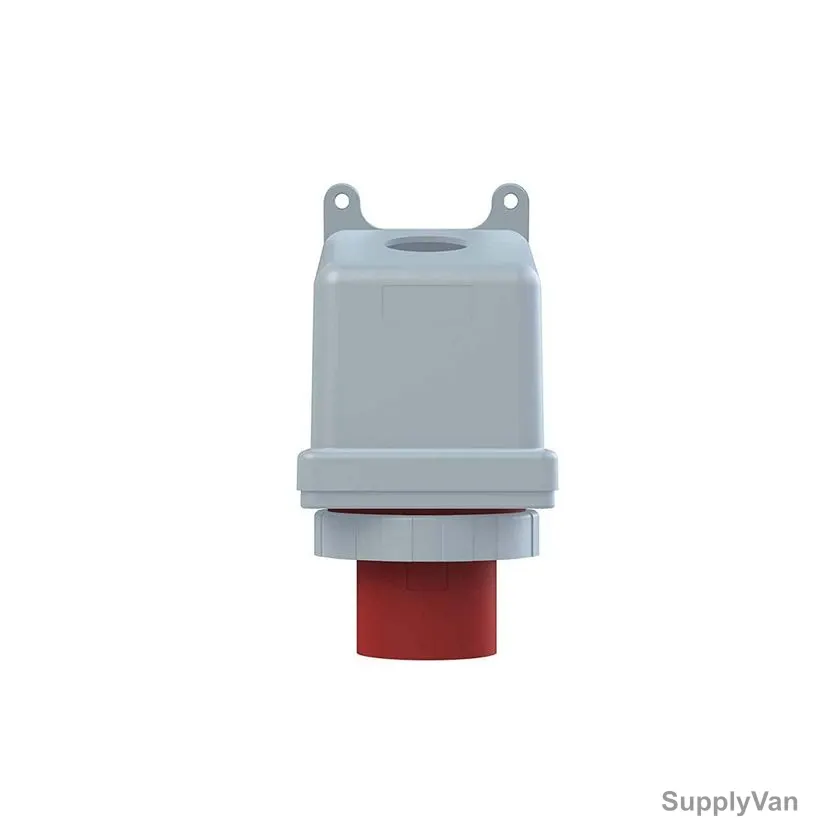 Abb Wall Mounted Socket Inlet, 3125BS6W, 380-415V, IP67, 125A, 3P+E, Red