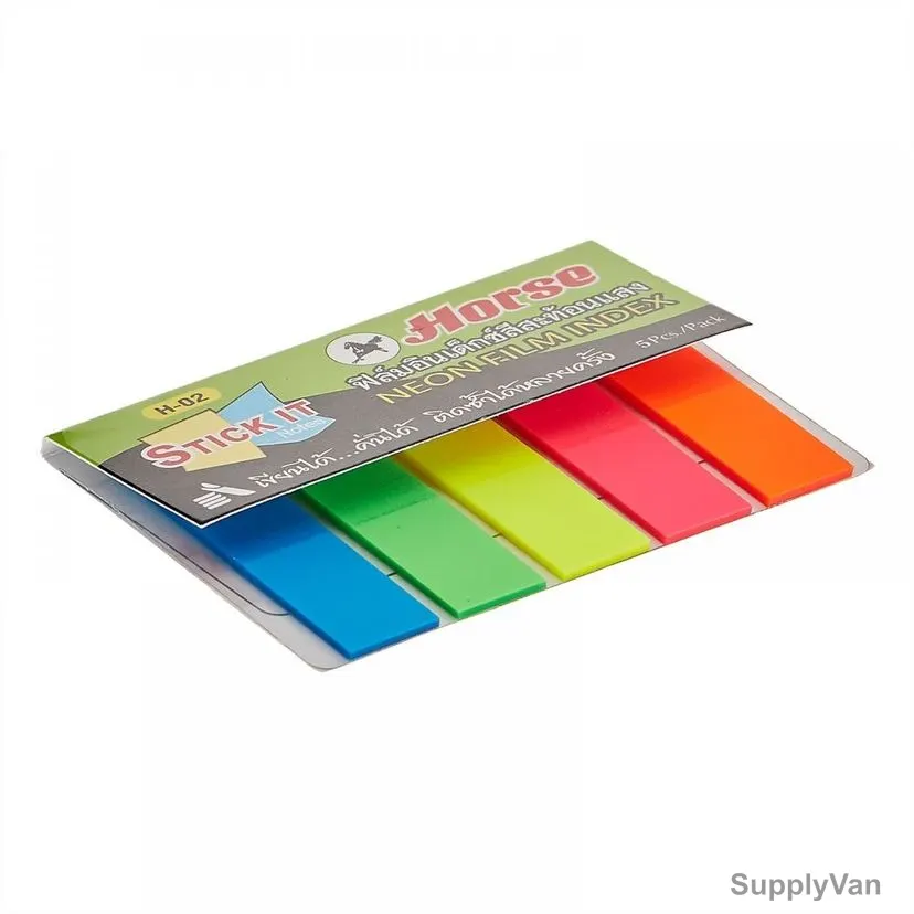 Horse Neon Index Flag, H-02, 12 x 45 mm, Multicolor, PK100
