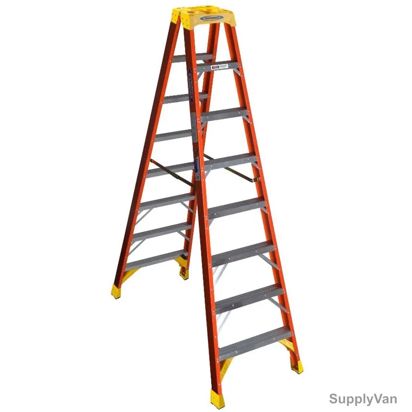Werner Double Sided Step Ladder, T6208, Fiberglass, 8 Feet Height, 136 Kg Weight Capacity — image 1