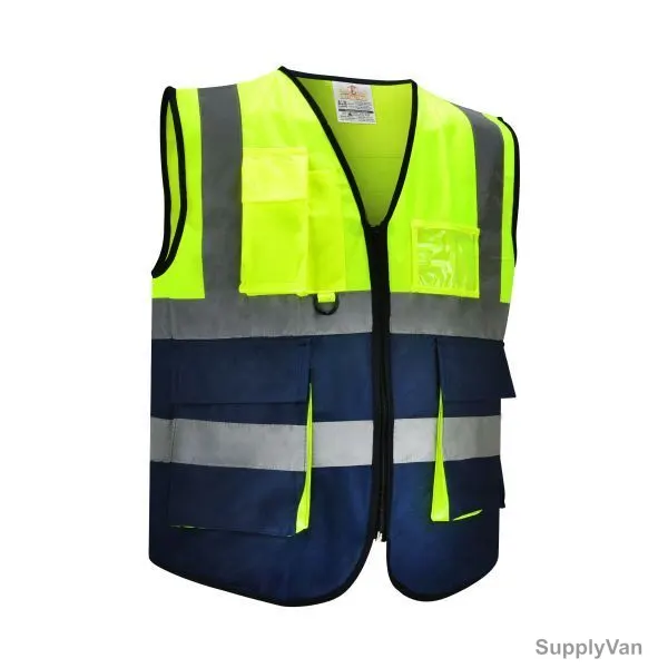 Empiral Safety Vest, E108073401, Dazzle, Yellow and Navy Blue, S — image 1